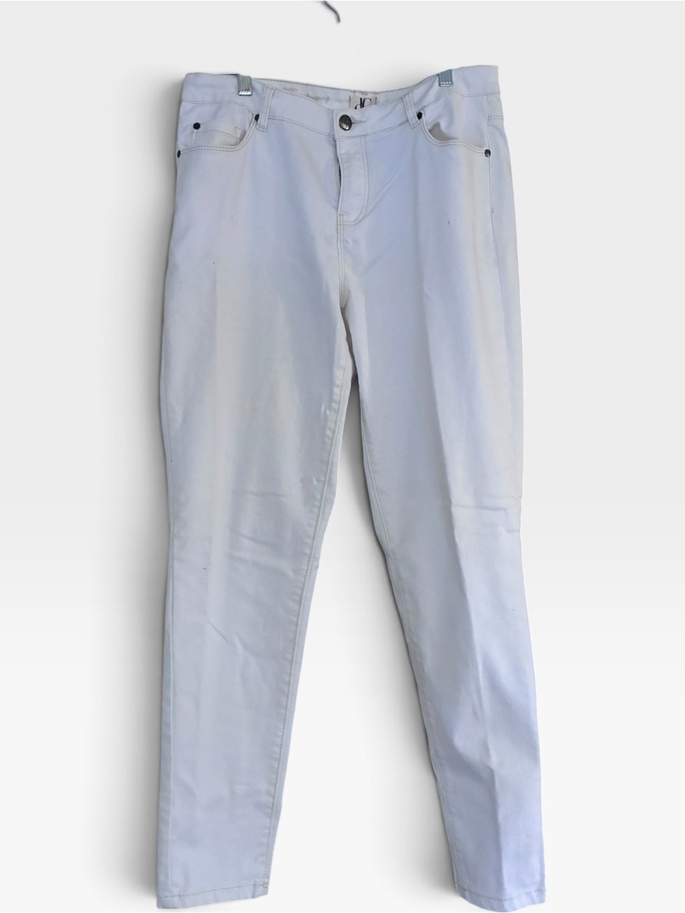 Women’s White Stretch Jeggings - Slim Comfort Fit Sz 14